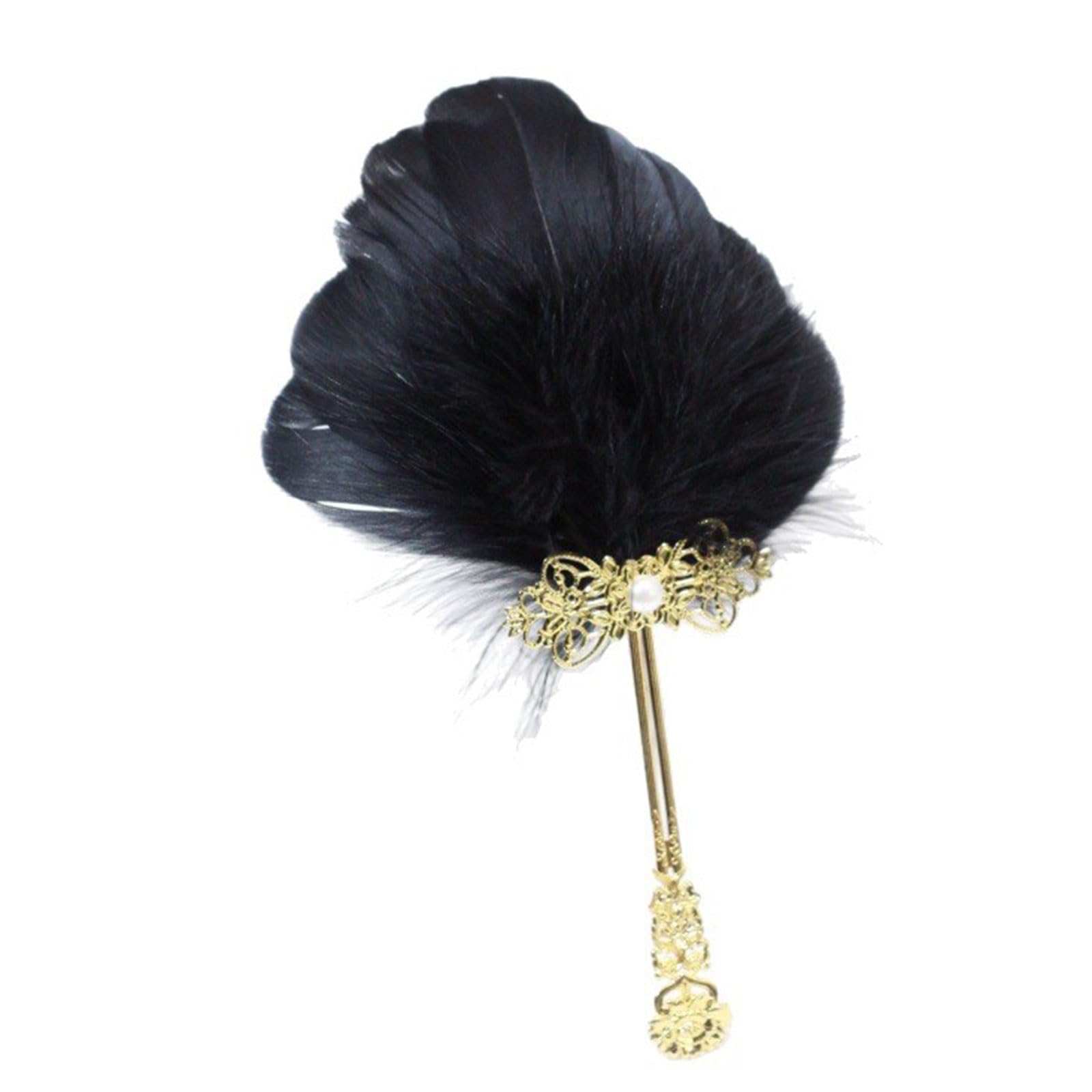 NVOQILIN Feathered Dance Fan Small Handheld for Cosplay Parties Props Stage Costumes and Photographic Accessories Theater Props