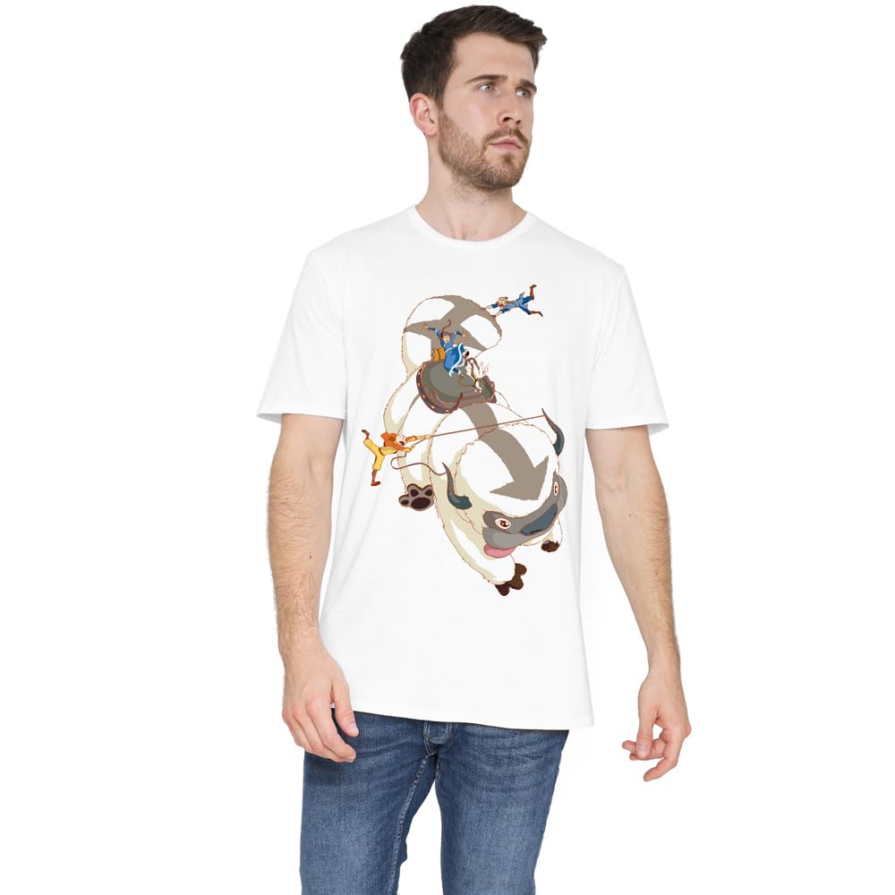 Nickelodeon Men's White Avatar The Last Airbender Hang On Appa T-Shirt Wh in Size L, Sports Direct