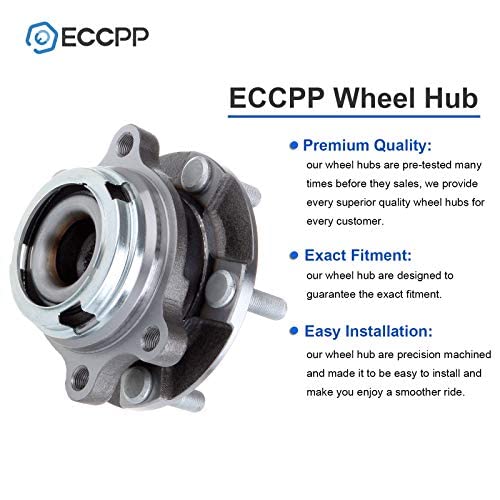 Eccpp Ha590125 New Front Wheel Bearing Hub Lh Driver Rh Pass For Infiniti Ex35 Ex37 Fx35 Fx37 Fx45 Fx50 G25 G35 G37 M35 M37 M45 M56 2003-2018 Awd 5 Lug #TOP3