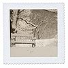 3dRose Nichols Arboretum 1 Sepia Tone Print of Winter Scene After Snowfall in Ann Arbor MI 25x25 inch Quilt Square #1