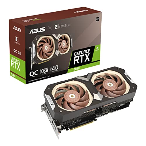 ASUS NVIDIA GeForce RTX 3080 Noctua Edition Graphics Card (PCIe 4.0, 10GB GDDR6, HDMI 2.1, DisplayPort 1.4a, Noctua NF-A12x25 PWM Fans, Tailor-Made heatsink, Auto-Extreme Technology, GPU Tweak II)