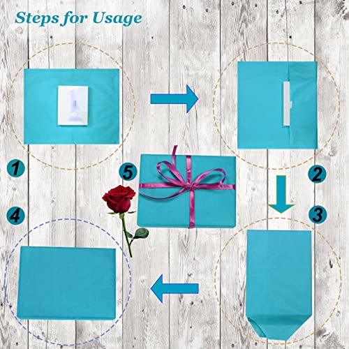 Image of 100 Sheets Turquoise Tissue Paper Artdly 14 x 20 Inches Turquoise Wrapping Paper Bulk for Weddings Birthday DIY Project Festival Wrapping Crafts Decor