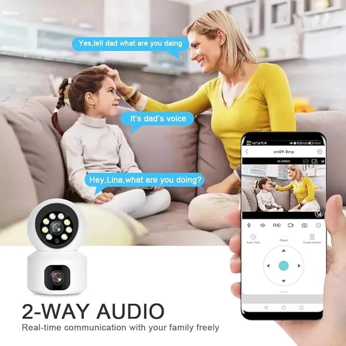 Image of 1080p FHD WiFi Wireless Security Camera with Audio & Night Vision - Live Feed, Motion Detection, Perfect for Home & Office Security (Table Camera-2 pc)