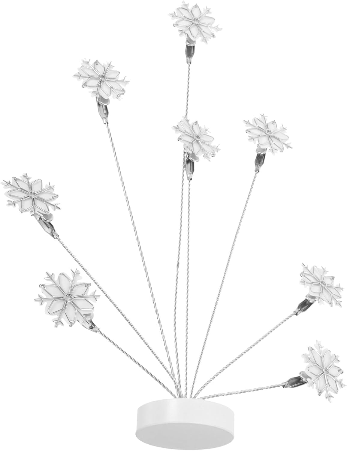 Cabilock Creative Metal Snowflake Multi-Head Photo Clip Holder, Desktop Picture Stand Memo Card Holder, Reusable Photo Clip Adornment for Home Office Décor