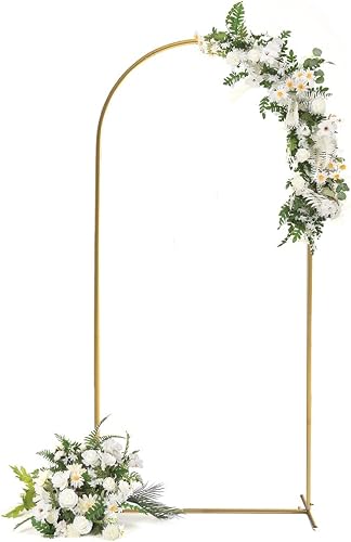 1.8M Gold Metal Wedding Arch Backdrop Stand,Party Event Decoration Balloon Arch Frame for Baby Shower Floral Stand Background Decoration