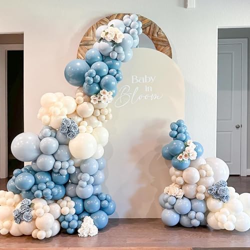 Image of Dusty Blue Balloons 12 inch, Blue Latex 50pcs Party Balloons | Bridal Shower, Gender Reveal, Baby Shower, Birthday Party Decorations