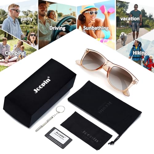 Image of Joopin Square Sunglasses Polarized UV400 Designer Sun Glasses Men Women | Oversized, Plastic Frame, Retro, Vintage, Unisex, Trendy Shades for Driving, Party, Fishing, Business, Costume