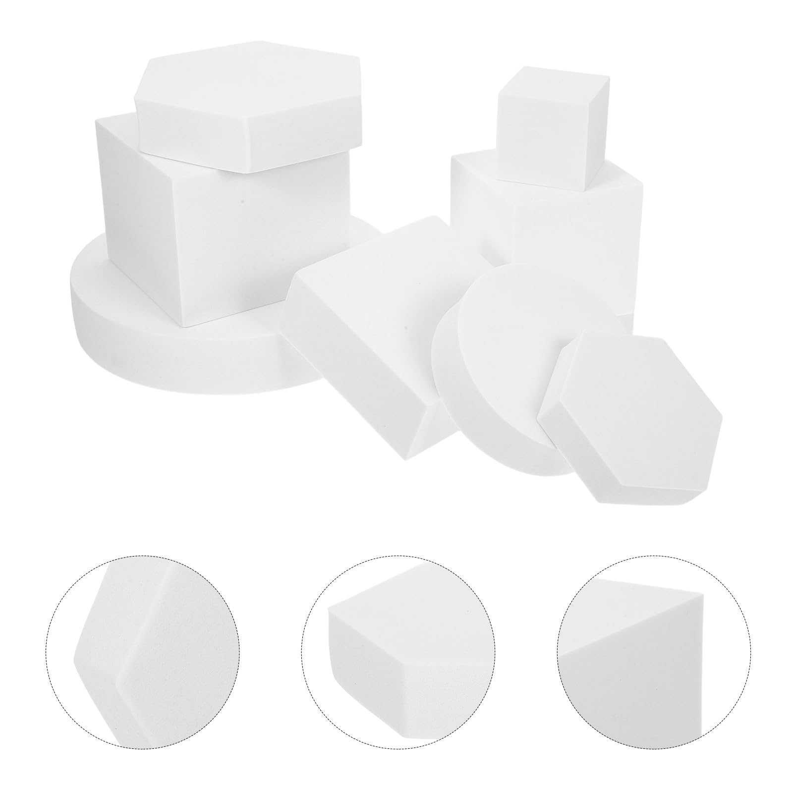 Alipis Accesorios Fotográficos Set de 8 de Cubo Geométrico de Espuma Blanco Efecto Decorativo y Multifuncional para Joyas y Cosméticos para Sesión de Fotos