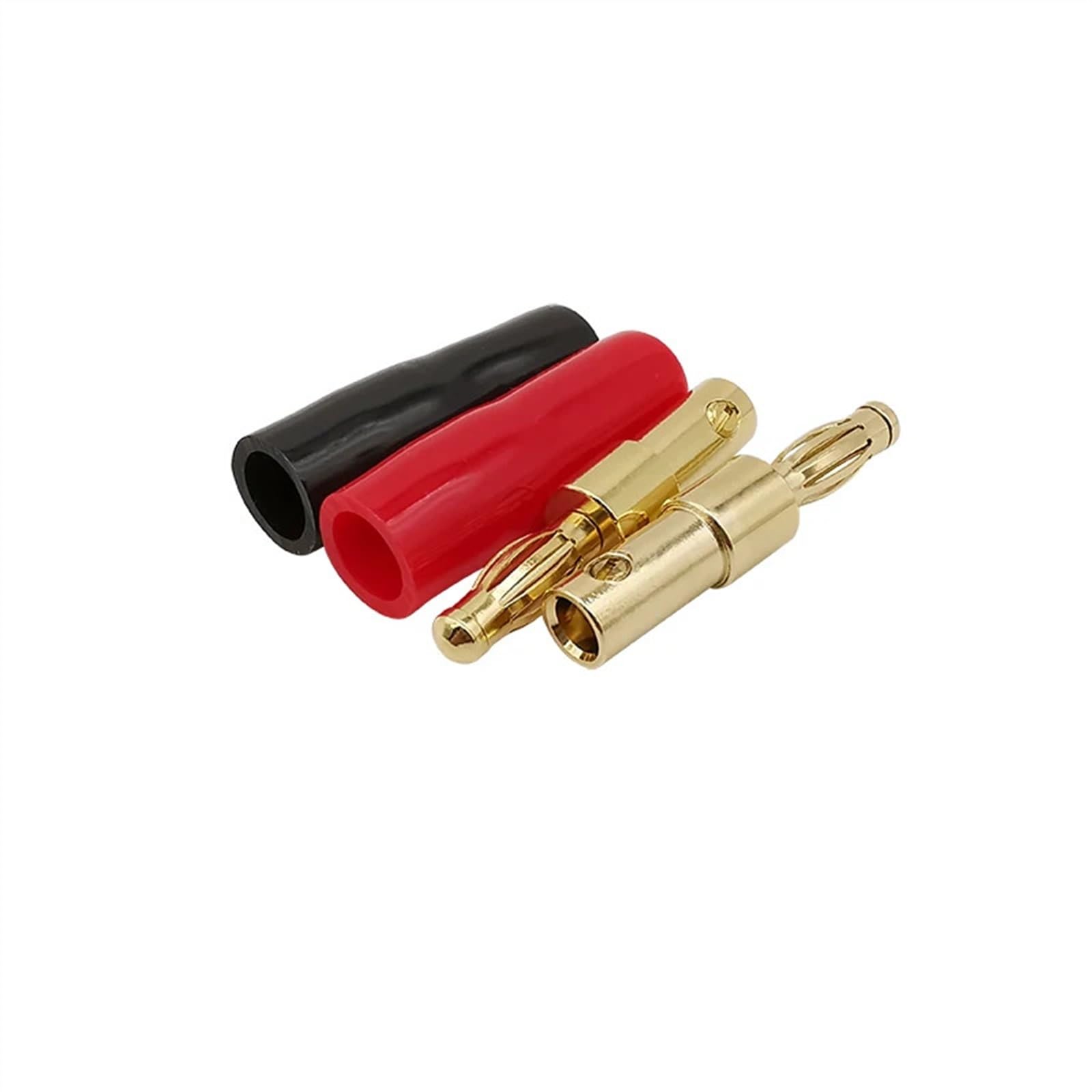 5 paia di connettori a banana da 4 mm, cavo per altoparlante, blocco a vite senza saldatura, spine maschio a banana da 4 mm con custodia isolante rossa e nera