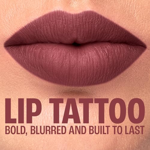 Image of Lakme 9to5 Lip Tattoo Matte Slim Stick, Sangria Weekend, 2g, for Intense Color and Full Coverage, with Bakuchiol and Vitamin E, Smudgeproof and Waterproof, Long-Lasting Lipstick for Women