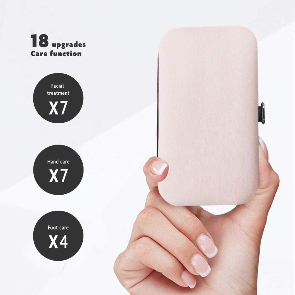 Professionelles Nagelknipser-Set 7-18-teilig, scharfer Nagelschneider aus Edelstahl, Pediküre- und Maniküre-Set mit Cortex-Metallgehäuse für Männer und Frauen, Silber, 10-teiliges Set (Silver 18)