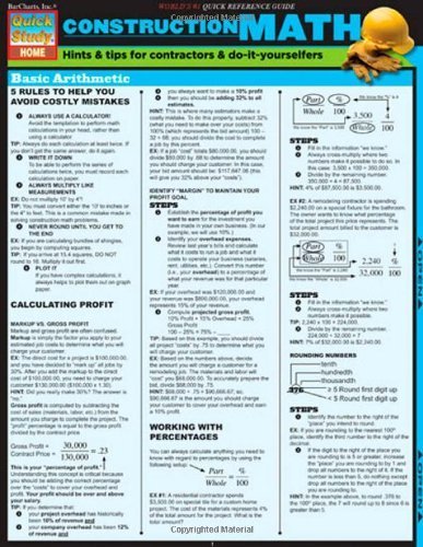 Construction Math (Quickstudy: Home) Lam Crds edition by BarCharts, Inc ...