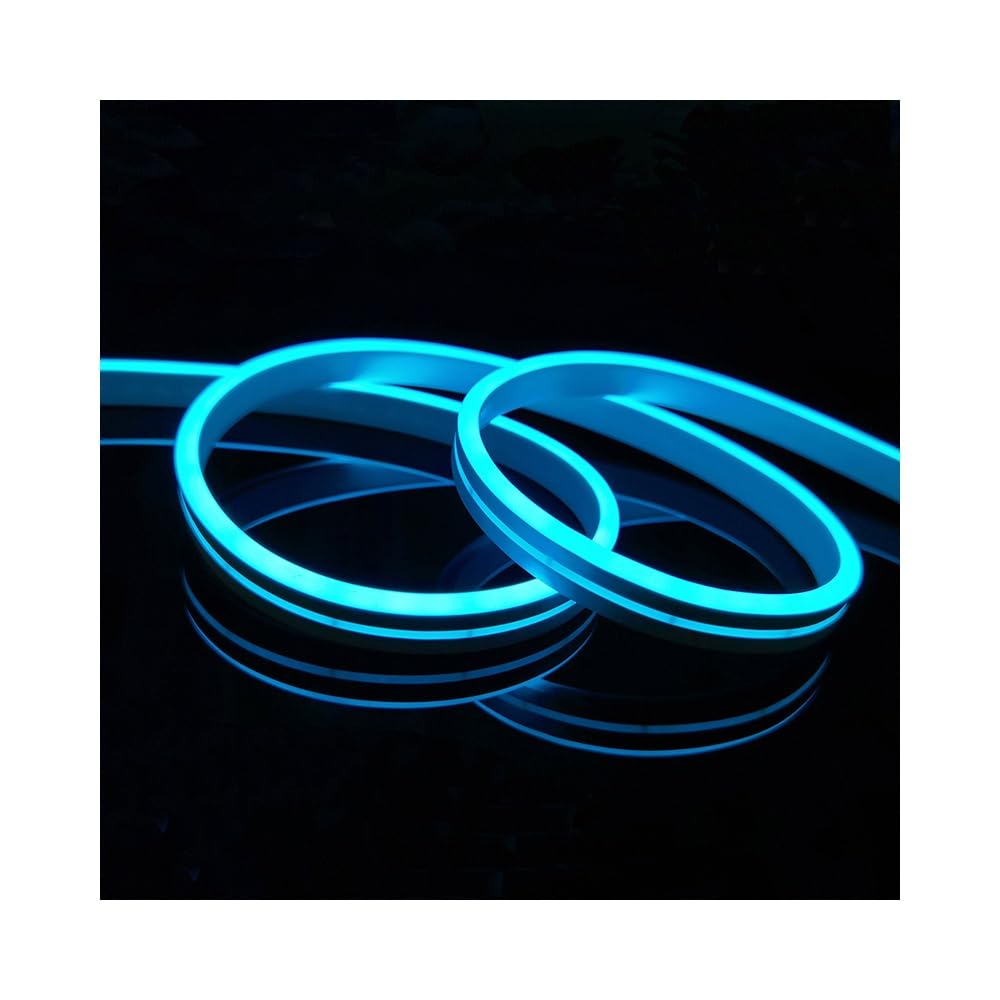 Bande lumineuse LED néon 12V, Tube Flexible en Silicone de 6mm x 12mm, ruban découpable de 2.5cm, 2 mètres, 1 pièce(Ice Blue)