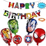 Superhelden Avengers Geburtstags Deko Jungen Avengers Luftballons Superhelden Party Dekoration 6Pcs Avengers Folienballons Für Kindergeburtstag Deko