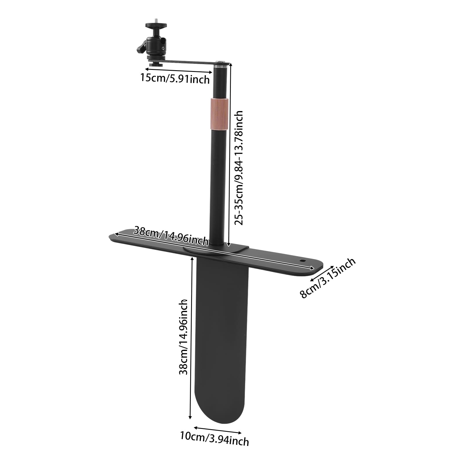 Support de projecteur, pivotant à 360°, réglable en hauteur, support de projecteur caché avec interface à vis 1/4", mini support de sol pour lit et canapé, noir