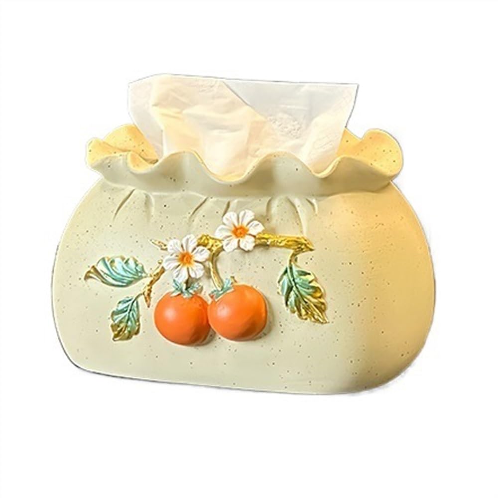 Tissue Holder Chinese Resin Tissue Box Cover Handcraft Paper for Bathroom Bedroom Dresser Living Room Office Dorm Facial Box Decor