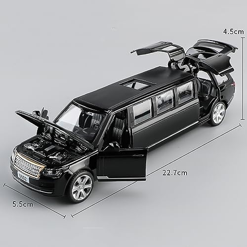 Image of Exclusive Alloy Metal 1:32 Long Range Rover Die Cast Metal Car Pull Back Diecast Pullback Toy Car With Openable Doors & Light, Music Toy Car For Kids, Multicolor