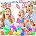 50Pcs Empty Plastic Easter Eggs - Party Decorations, Printed Shells, Fillable Basket Fillers Stuffers, Classroom Prize Egg Supplies Toy for Kids