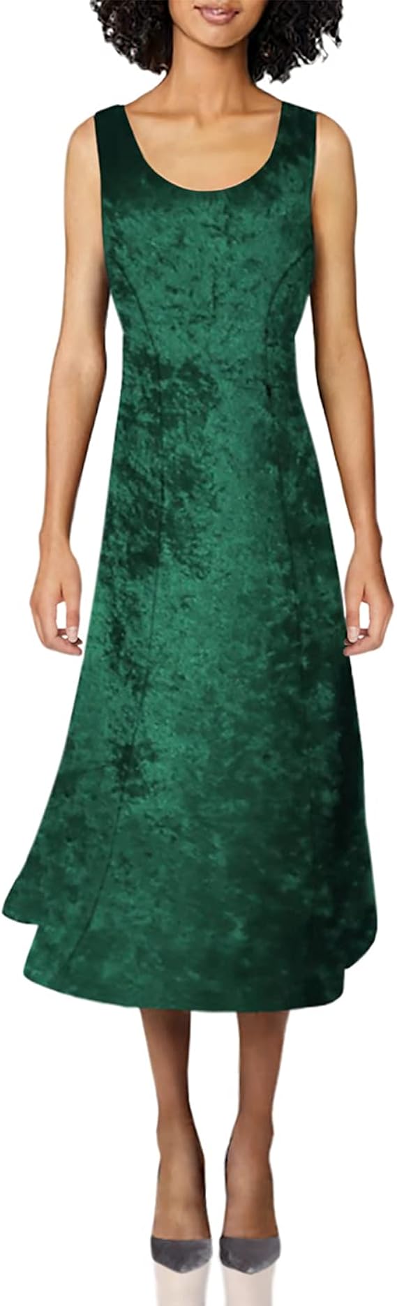 green crushed velvet dress