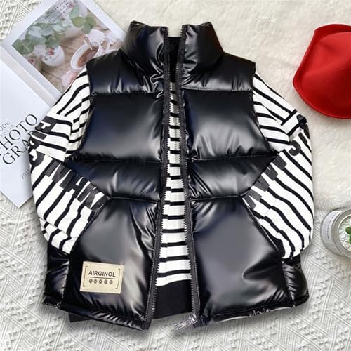Boys Girls Puffer Vest Stand Up Zip Up Sleeveless Jacket Winter Warm Outwear with Pockets2