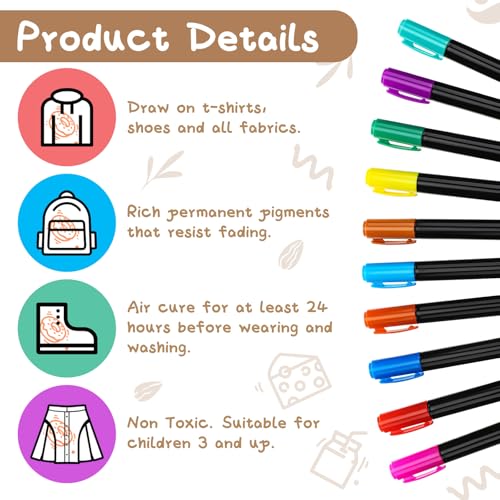 Chuarry 43 Pcs DIY Baby Bibs Decorating Kit 8 Bodysuits 8 Pcs 2 Ply White Bibs 10 Fabric Markers 16 Stencils Baby Shower Sign3