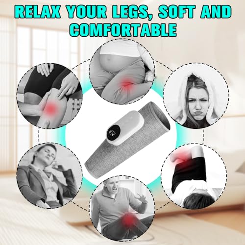 Masseur de compression jambe mollet chauffant et ajustable lot de 2