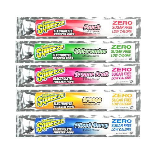 Image of Sqwincher Sqweeze Electrolyte Freezer Pops, Zero Sugar - 5 Flavor Variety Pack (60 Cases)