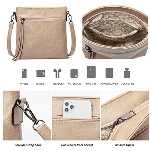 Image of Hobo Bags for Women Soft PU Leather Slouchy Bag Shoulder Purse with Zipper