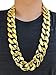 PinCute 2 Pack Big Chunky Gold Chain for Men, 32 Inches Fake Plastic Gold Chain Necklace, 80s 90s Punk Style Hip Hop Chain Necklace for Costume Jewelry Rapper
