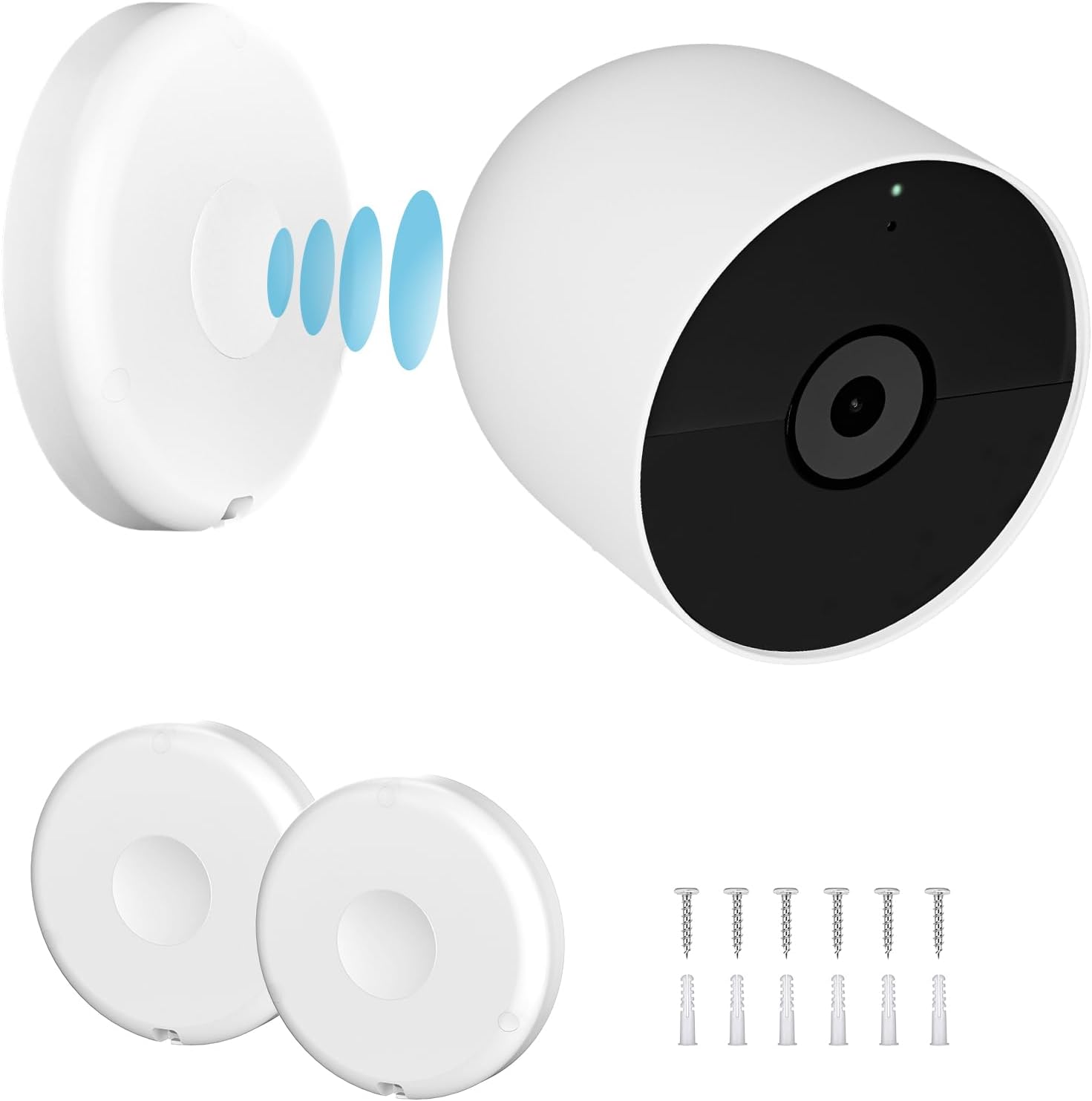 UYODM 2 Pack Magnetic Wall Mounts Compatible with Google Nest Cam Outdoor or Indoor, Battery - 2nd Generation, Magnetic Replacement Base Plate for Google Nest Camera(Nest Cam Not Included)