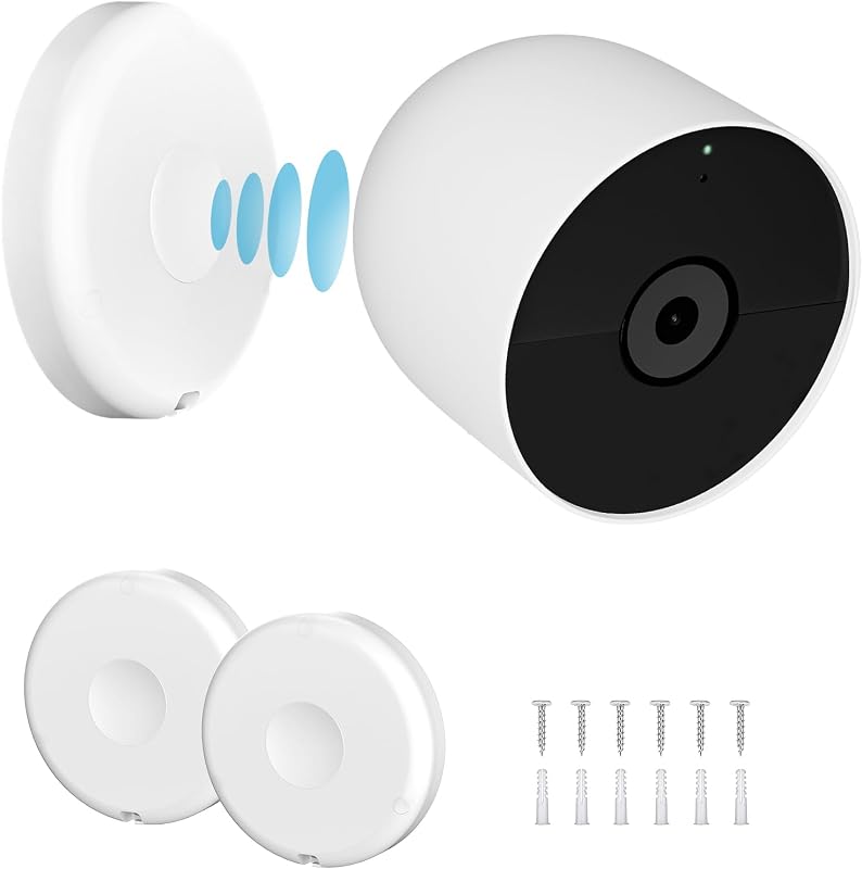 2 Pack Magnetic Wall Mounts Compatible with Google Nest Cam Outdoor or Indoor, Battery - 2nd Generation, Magnetic Replacement Base Plate for Google Nest Camera(Nest Cam Not Included)