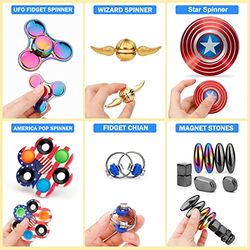 Cool Party Favors For Kids 4-12, 40 Pack Fidget Spinner Set Goodie Bag Fillers Treasure Box Toys, Classroom Return Gift Prize For Boys Girls Brithday Easter Halloween Christmas Stocking Stuffers #TOP2
