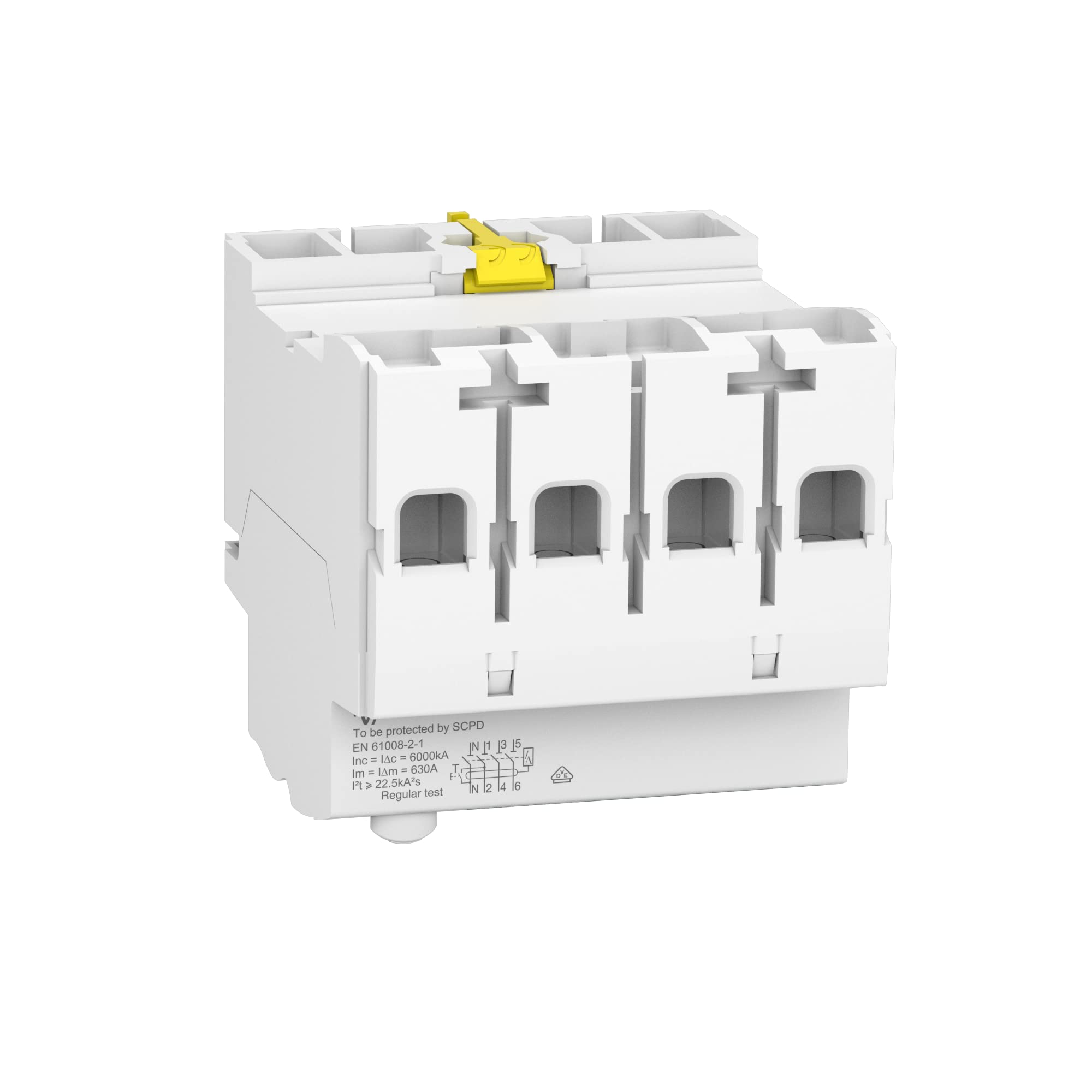 Schneider Electric Interruptor de Circuito FI, Acti9 ID K, 4 Pines, 63 A, 30 mA, Tipo A, 230 V, 63 A, Blanco, número de artículo A9Z01463
