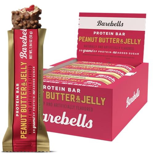 Image of Barebells Protein Bar Peanut Butter & Jelly - 12 Count, 20g Protein, 0g added sugar, High Protein Snack, Soft Texture - 1.94 oz (55g)