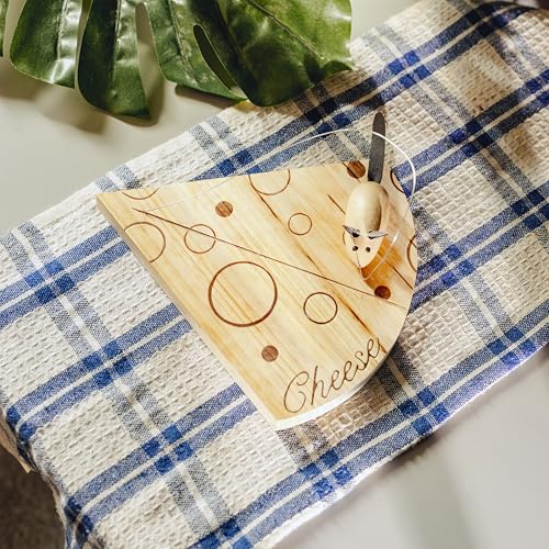 Marco Paul Wooden Cheese Board with Cheese Slicer Gift Set Charcuterie Boards Wooden Serving Tray Platter Fruits Cracker Stakes Snacks Board Platter Wood Chopping Boards