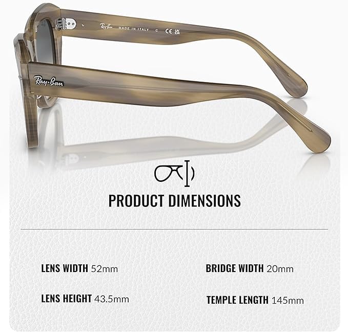 Image of Ray-Ban RB2186 STATE STREET Square Shaped Sunglasses for Women with Official RAYBAN Eyewear Kit