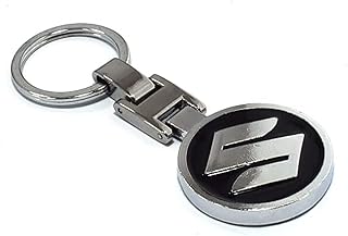 Double Faced Logo Car Keychain for Suzuki - Black