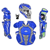 Set D'équipement De Catcher All Star System 7 - Jeunesse 10-12 Ans - Bleu Marine/rouge