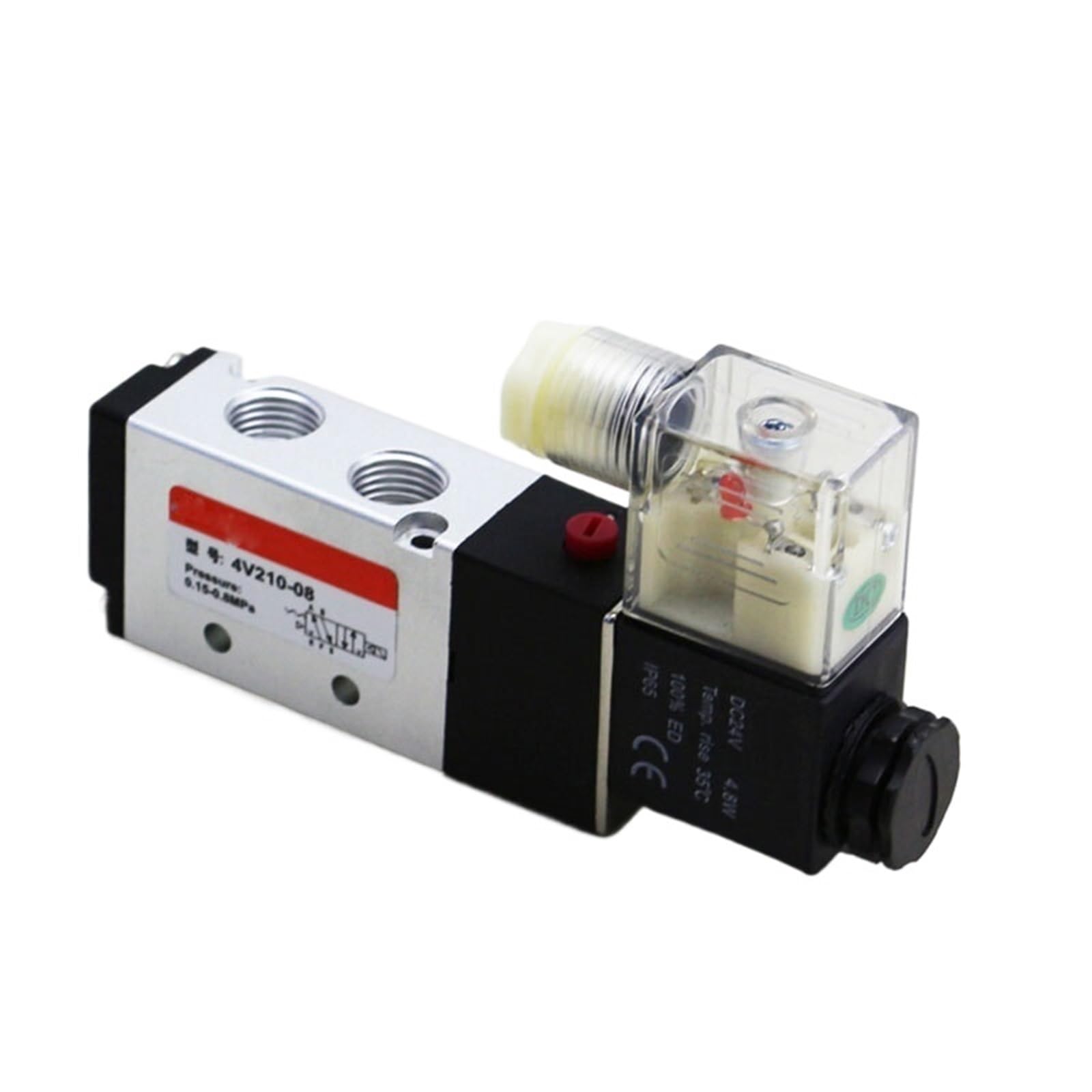 Válvula Solenoide 4v210-08, válvula de Control de solenoide neumática de Dos Posiciones y Cinco vías de 220v, válvula de conmutación de 24v(4V110-06 DC DC24V)