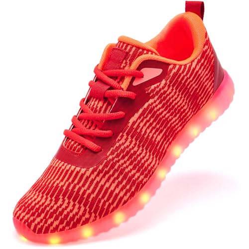 Image of Light Up Shoes Women Men - Adult Led Shoes Glow Party Cool Dancing Sneakers USB Charging Red 44
