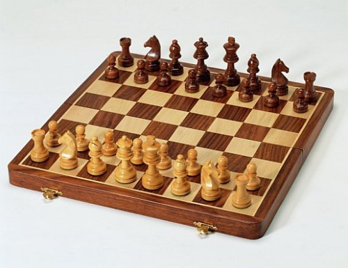 Weiblespiele 03267 - Scacchiera in Legno di bosso e Palissandro, Altezza del re: 72 mm