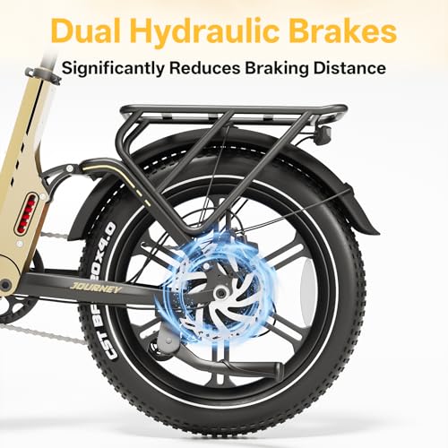 Image of Foldable Electric Bike for Adults, 7-Speed 20 inchx4 Fat Tire Ebike with Removable Battery, Up to 100 Miles Range, Full Suspension Step-Thru E Bike, UL 2849 Certified