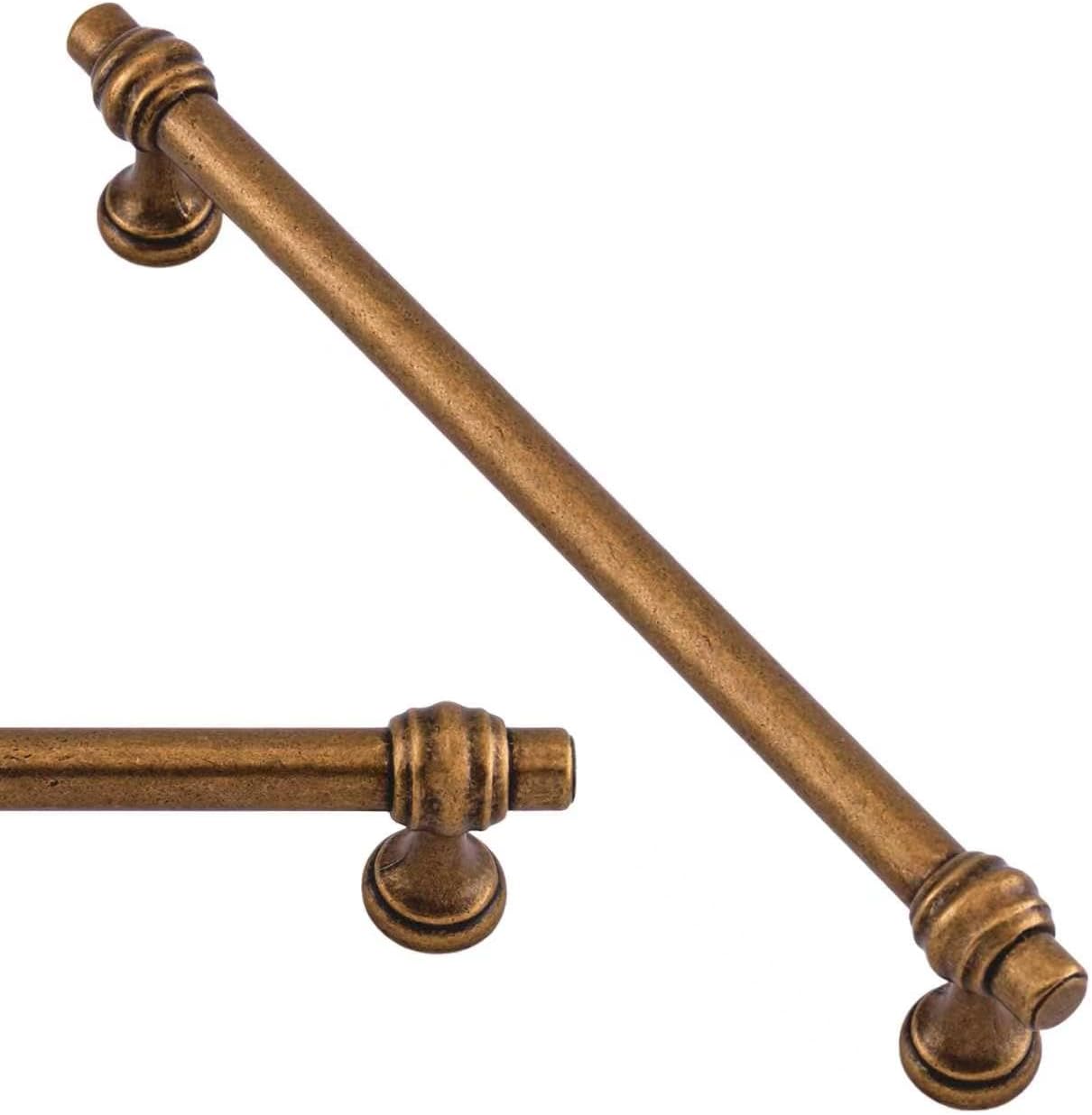 Asimerdeco 10 Pack Antique Brass Cabinet Pulls 7.5 Inch(192mm) Kitchen Cupboard Handles Solid Heavy Duty Zinc Alloy Drawer Pulls - shop