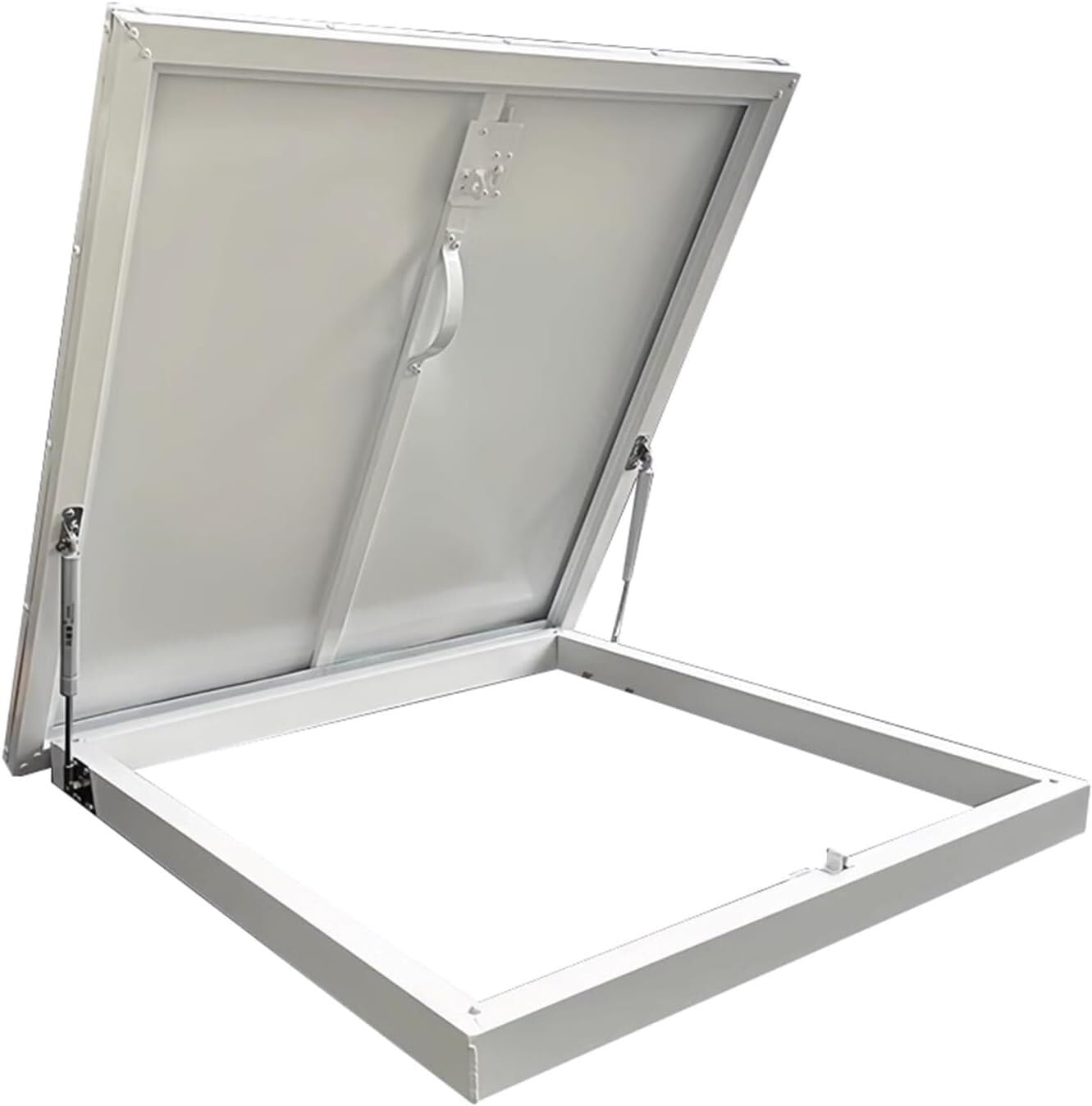 VUIKLCty Aluminium Roof Safety Door With Metal Handle Upward-opening Loft Access Cover(45x45CM/17.7x17.7in)