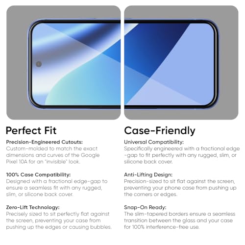 Image of POPIO Military-Grade Gorilla Tempered Glass For Google Pixel 10A | 9H Hardness, Edge-to-Edge, Bubble-Free