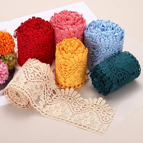 Encaje de flores azul claro de 4 pulgadas para decorar bodas y eventos 6