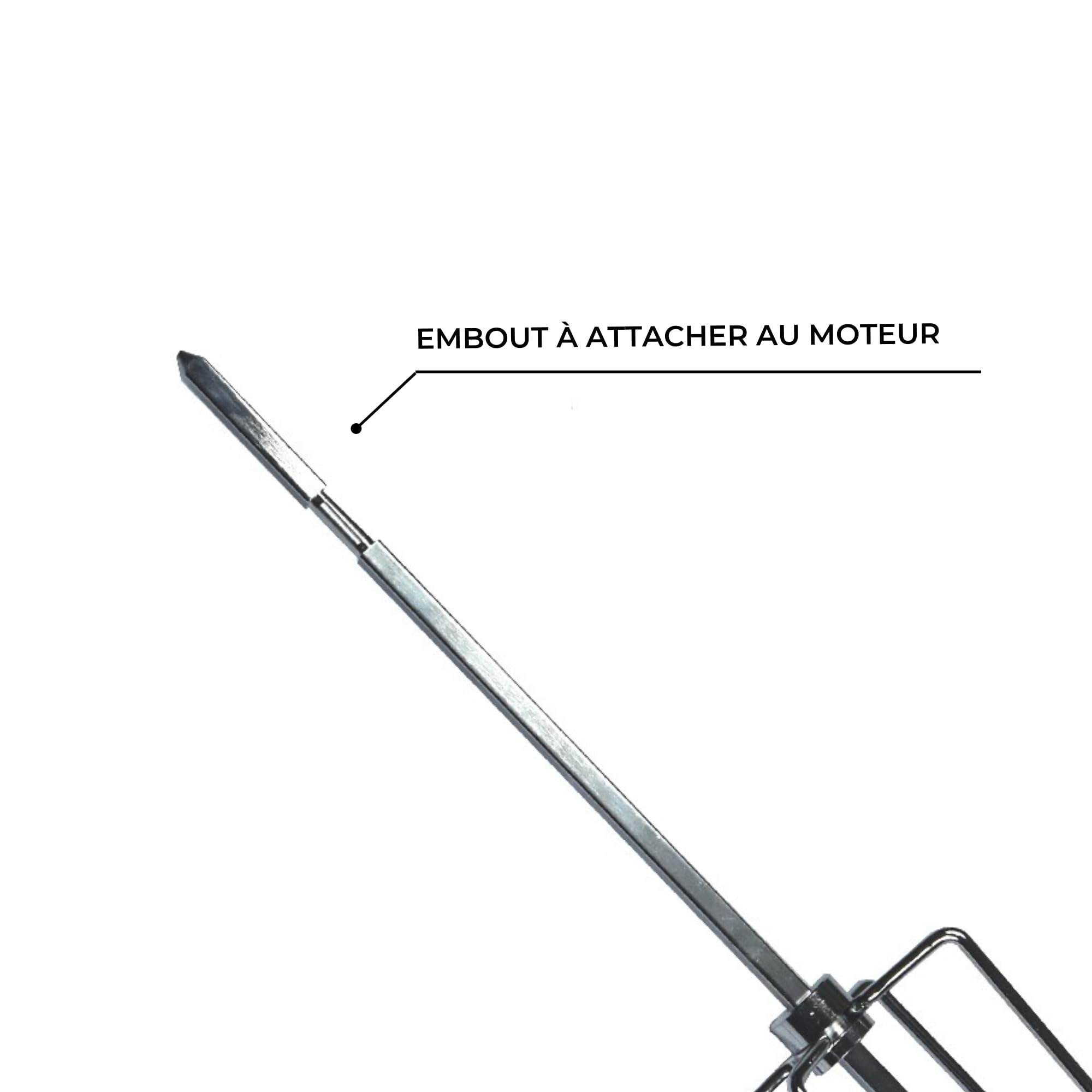 Cook’in Garden - Broche de Barbecue, Longueur 85 cm, Compatible avec Moteur Tournebroche AC084, Accessoire Résistant pour Viande et Volaille, Idéal Rôtisserie Barbecue