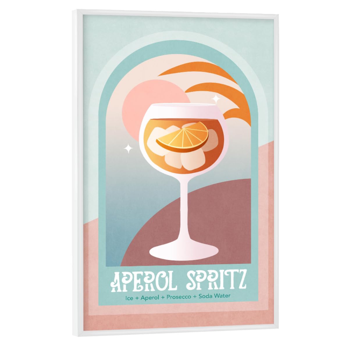 artboxONE Poster mit weißem Rahmen 75x50 cm Typografie Tunaboylu - Aperol Spritz - Bild Cocktail aperol Spritz bar