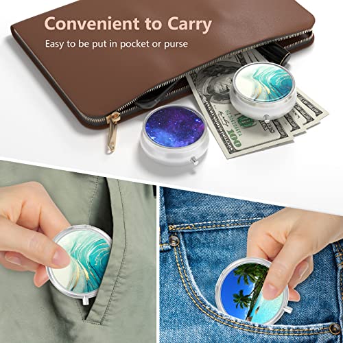Image of Pill Box, Small Pill Case for Purse & Pocket, Travel Medicine Organizer