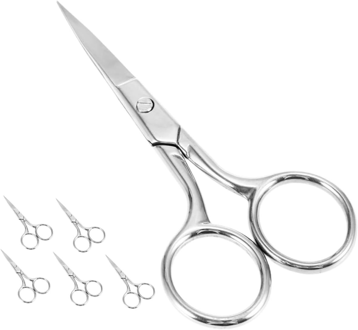 6pcs Professional Eyebrow Scissors Kit Stainless Steel Small Scissors for Beauty Grooming